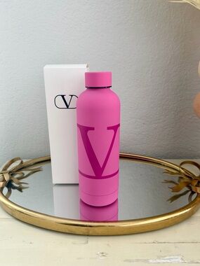 Valentino Matte Hot Pink V-Logo Water Bottle
